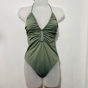 ASOS women's‎ ruched keyhole one piece halter sz 6 resort cruise beach vacation
